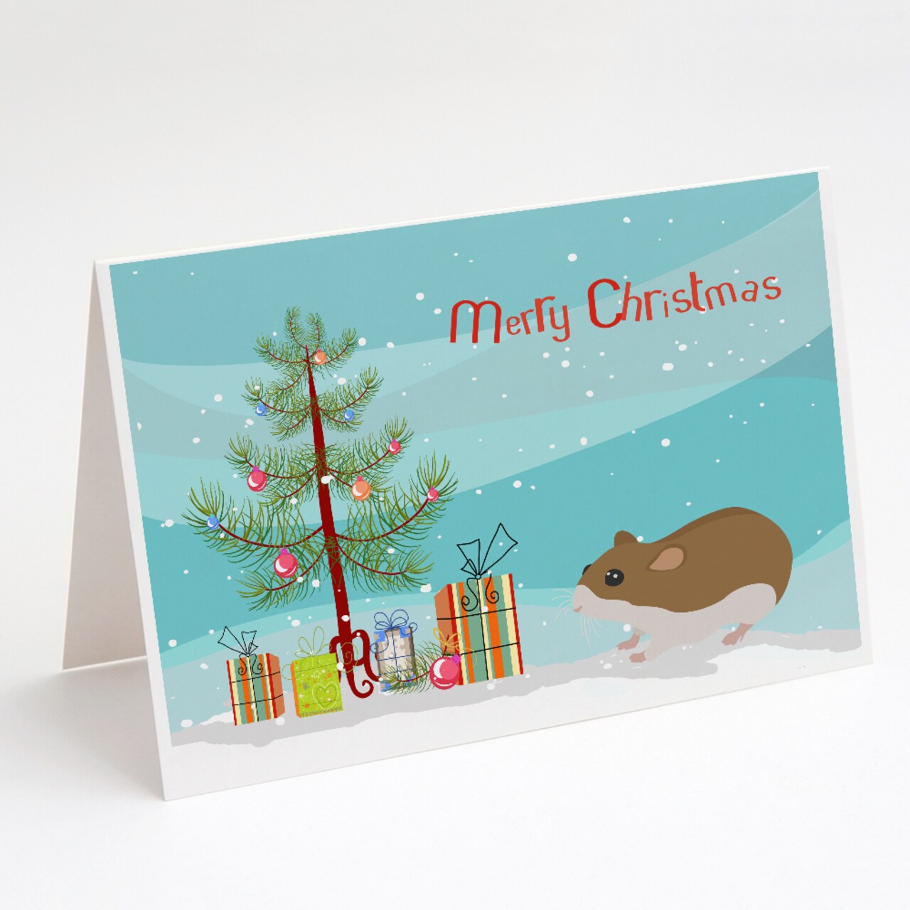 Caroline&#x27;s Treasures Chinese Hamster Merry Christmas Greeting Cards and Envelopes Pack of 8
